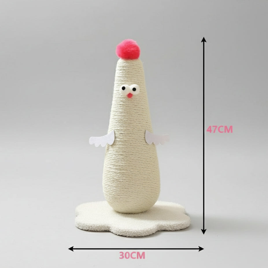 Arbre à chat en sisal design avec une forme unique et des détails amusants, hauteur de 47 cm