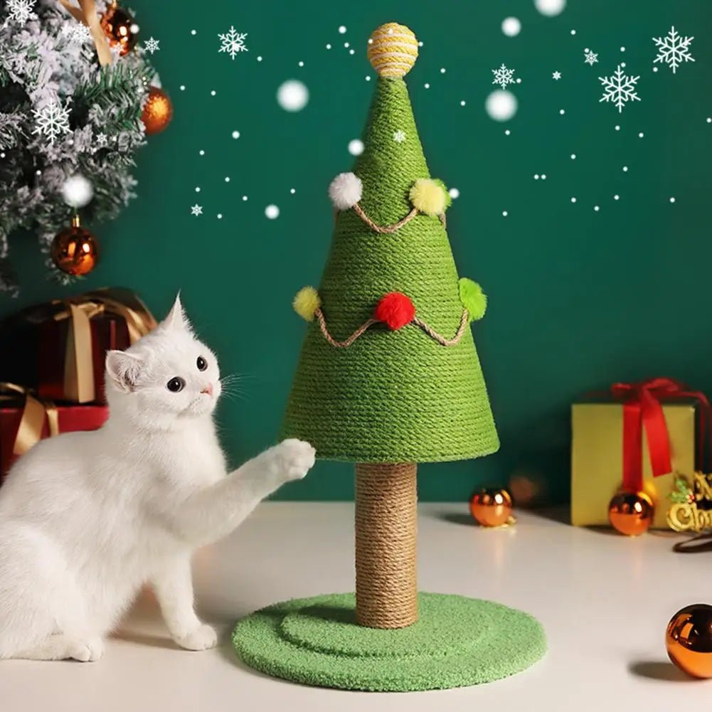 Arbre à chat Noël avec boule en peluche - Oscar et Plume