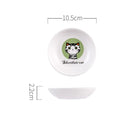 Assiette céramique chat blanche ronde avec dessin de chat et dimensions 10.5 cm de diamètre