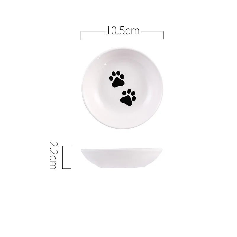 Assiette en Céramique pour Chat Oscar et Plume 2 empreintes