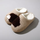 Oscar et Plume chaussons tricotés beige avec doublure polaire et motif hérisson pour la maison