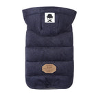 Doudoune pour chien avec capuche bleu marine matelassée de la marque Oscar et Plume