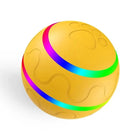 Balle interactive pour chien jaune avec motifs colorés et empreinte de patte Oscar et Plume