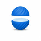 Balle interactive pour chien Oscar et Plume bleu avec ouverture pour dispenser des friandises