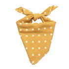 Bandana coton pour chien jaune moutarde à pois blancs avec nœud décoratif