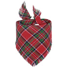 Bandana pour chien en tartan rouge avec bordures effilochées pour un look tendance