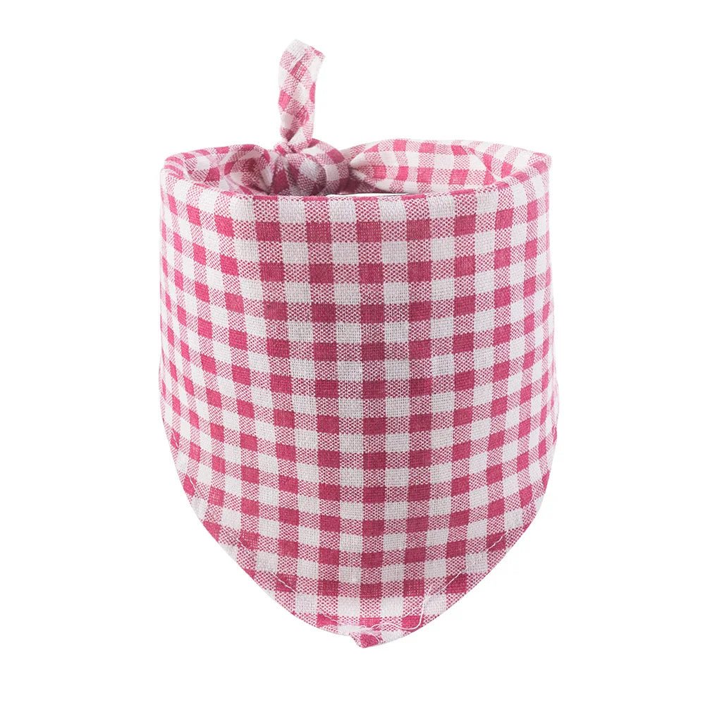 Bandana Vichy Oscar et Plume Framboise