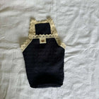 Body dentelle pour chien noir avec bordure beige élégante signé Oscar et Plume