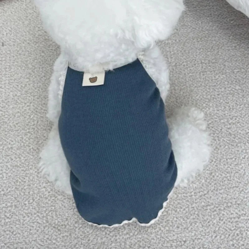 Body dentelle pour petit chien Oscar et Plume Bleu Marine / XS