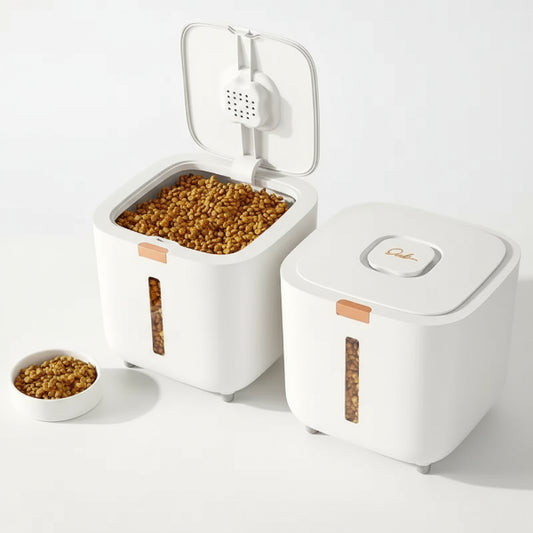 Boîte à croquettes étanche Oscar et Plume avec couvercle hermétique pour une conservation optimale