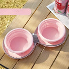 Bol pliable silicone pour chien et chat rose avec design compact idéal pour les voyages