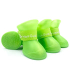 Botte silicone pour chien verte avec bande élastique anti-dérapante pour protection des pattes