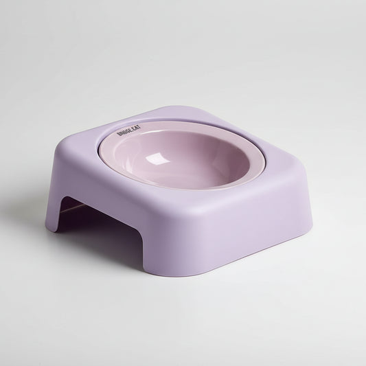 Gamelle pour chat et chien en lilas avec un design moderne et surélevé pour un confort optimal