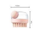 Brosse de bain pour chien rose de 8,5 cm avec poils souples et poignée ergonomique transparente