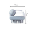 Load image into Gallery viewer, Brosse de bain pour chien souple avec réservoir shampoing Oscar et Plume Gris
