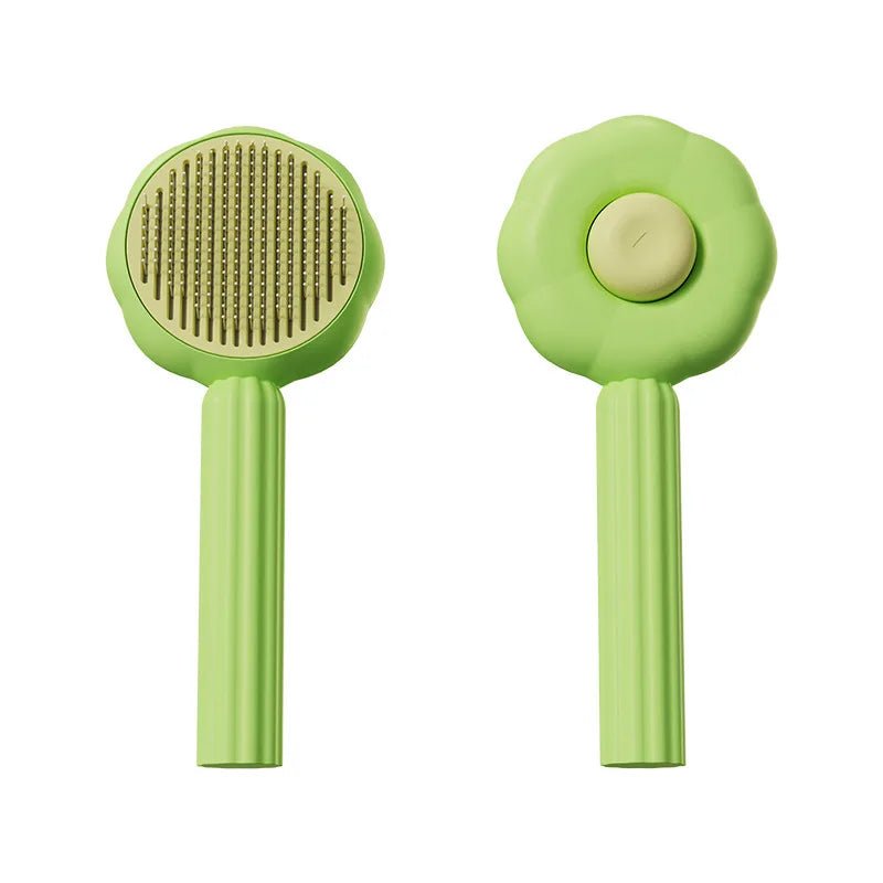 Brosse poil de chat design avec bouton poussoir Oscar et Plume Modèle 1