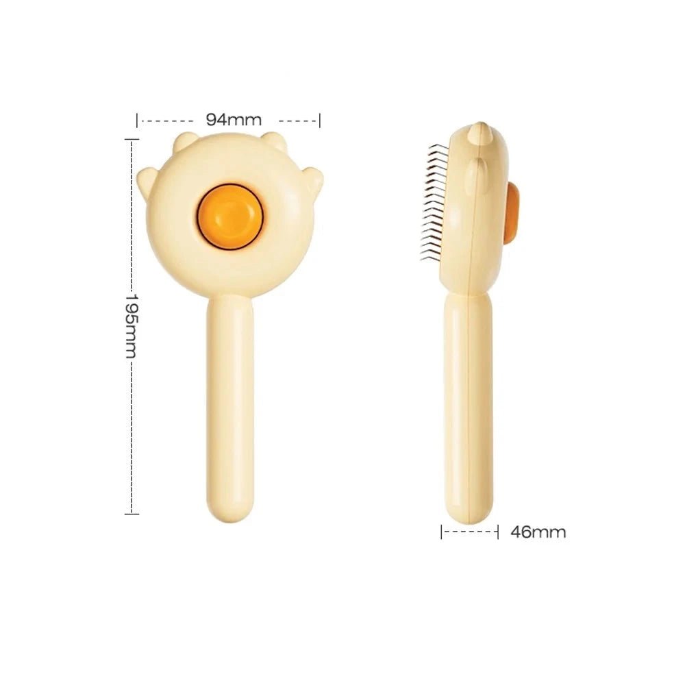 Brosse poil de chat design avec bouton poussoir Oscar et Plume