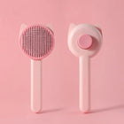Brosse poils chat rose Oscar et Plume avec poils fins et design oreilles de chat