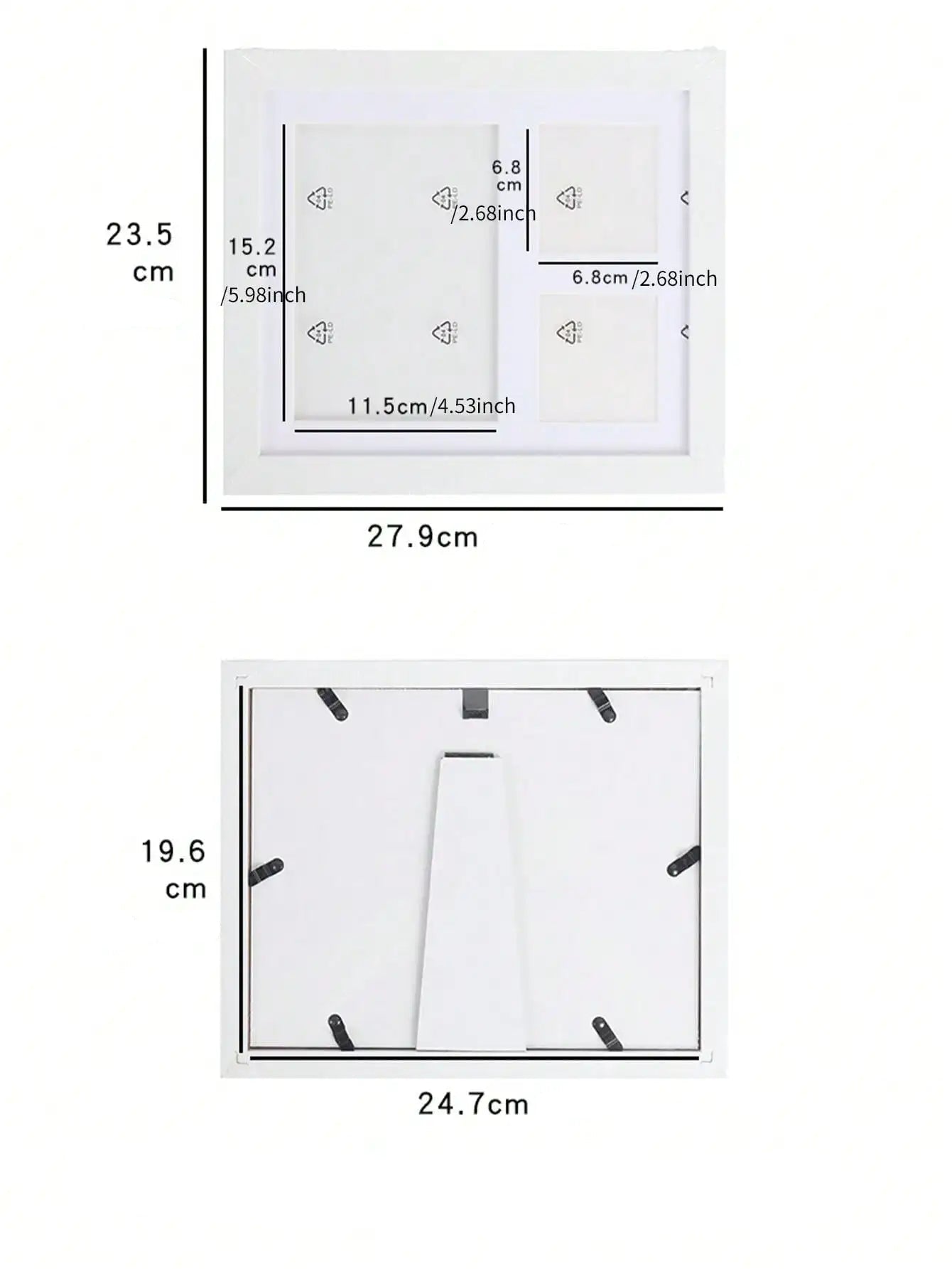 Cadre empreintes chien et chat en blanc avec dimensions pour afficher les souvenirs de vos animaux de compagnie