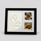 Cadre empreintes chien et chat en noir avec empreintes et photos de votre animal de compagnie.