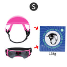 Casque et lunette pour chien taille S rose avec protection et étui de rangement Oscar et Plume