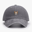 Casquette bulldog grise avec broderie de bulldog sur le devant, idéale pour les amoureux de cette race