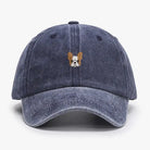 Casquette bulldog en denim avec un motif de bulldog brodé sur le devant