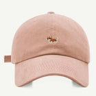 Casquette Corgi design rose avec broderie chien Corgi sur le devant par Oscar et Plume