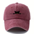 Cargar la imagen en la vista de la galería, Casquette imprimé chat de Oscar et Plume en rose avec motif de chat espiègle
