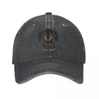Casquette motif teckel en denim gris avec une broderie de teckel mignon sur le devant