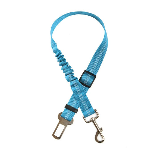 Ceinture de sécurité pour chien bleue avec clip métallique et sangle réglable Oscar et Plume