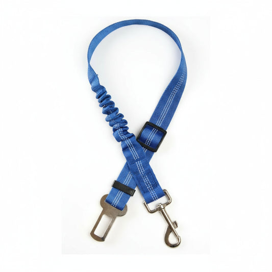 Ceinture de sécurité pour chien bleue avec attache métallique et sangle réglable Oscar et Plume