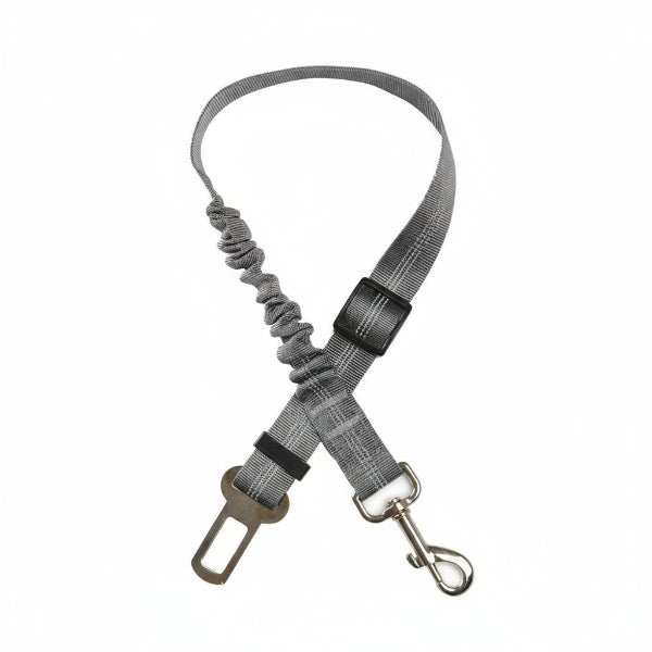 Ceinture de sécurité pour chien grise avec clip métallique pour voiture par Oscar et Plume