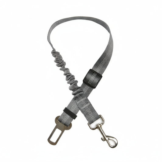 Ceinture de sécurité pour chien grise avec clip métallique pour voiture par Oscar et Plume