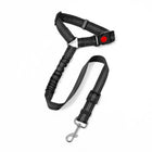 Ceinture de sécurité pour chien Oscar et Plume en noir avec système d'attache pour voiture