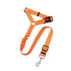 Ceinture de sécurité pour chien orange avec sangle élastique pour assurer le confort en voiture