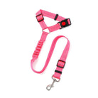 Harnais et laisse rose pour chien avec ceinture de sécurité pour chien pour une conduite sécurisée