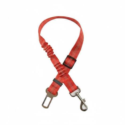 Ceinture de sécurité pour chien rouge avec clip métallique et boucle ajustable pour voiture
