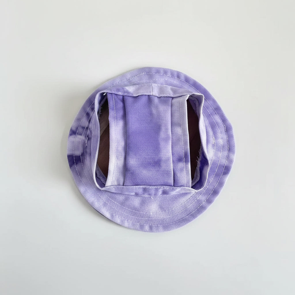 Chapeau pour chien en violet tie-dye, léger et confortable pour les journées ensoleillées