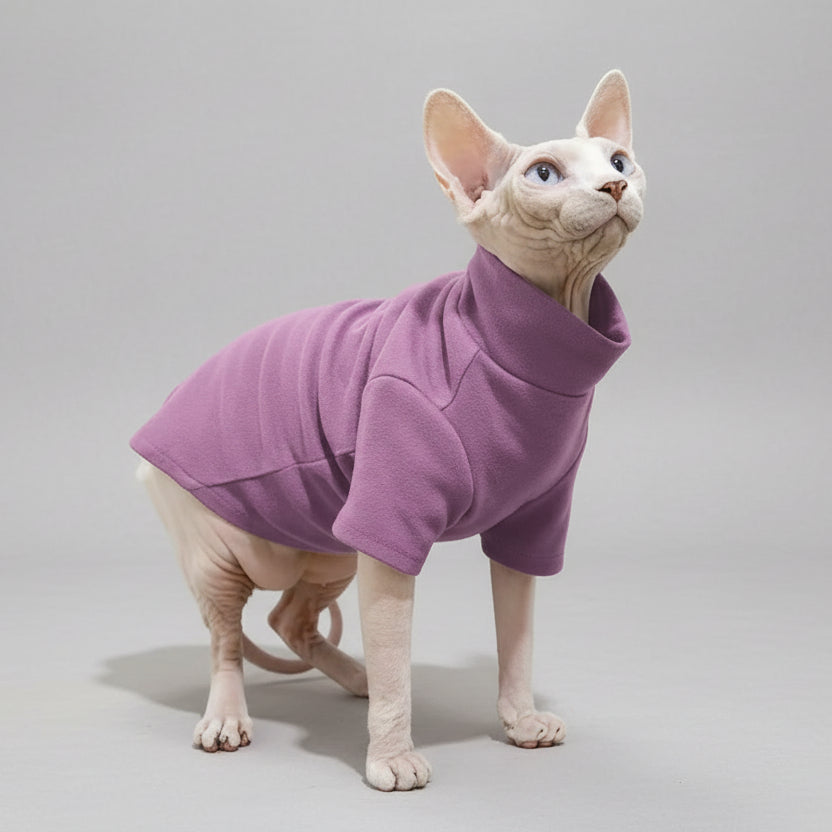Sweat confortable pour chat en violet, parfait pour garder votre animal au chaud et stylé