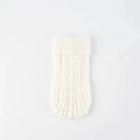 Pull élégant pour teckel en blanc avec motif torsadé et col replié