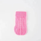 Pull élégant pour teckel en rose avec motif de torsades pour chien tendance