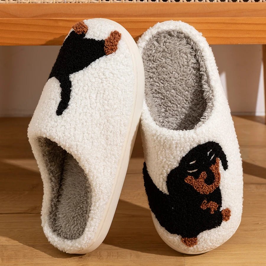 Chaussons adulte impression teckel - Oscar et Plume