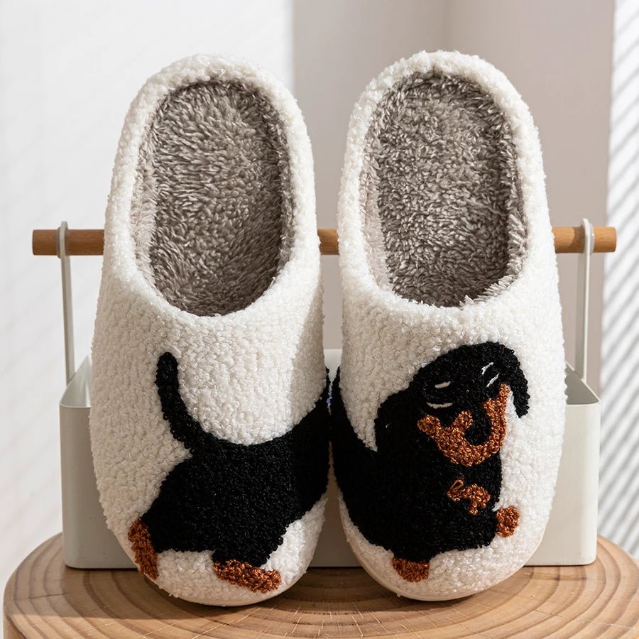 Chaussons adulte impression teckel - Oscar et Plume