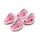 Chaussures été chien rose en maille respirante avec bandes réfléchissantes signées Oscar et Plume