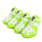 Chaussures imperméables pour chien vert fluo avec fermeture velcro et semelle antidérapante