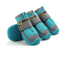Chaussures pour chien bleues avec semelles antidérapantes et brides réglables pour protection animale