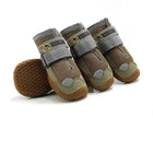 Chaussures pour chien Oscar et Plume marron avec semelle antidérapante et brides ajustables