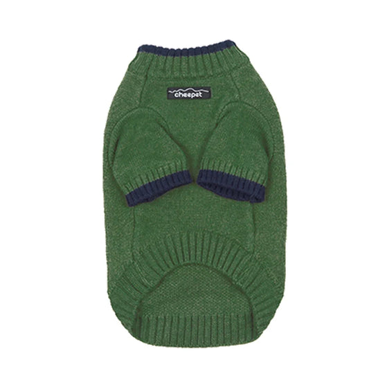 Pull chaud pour teckel en vert avec des manches courtes pour un style confortable