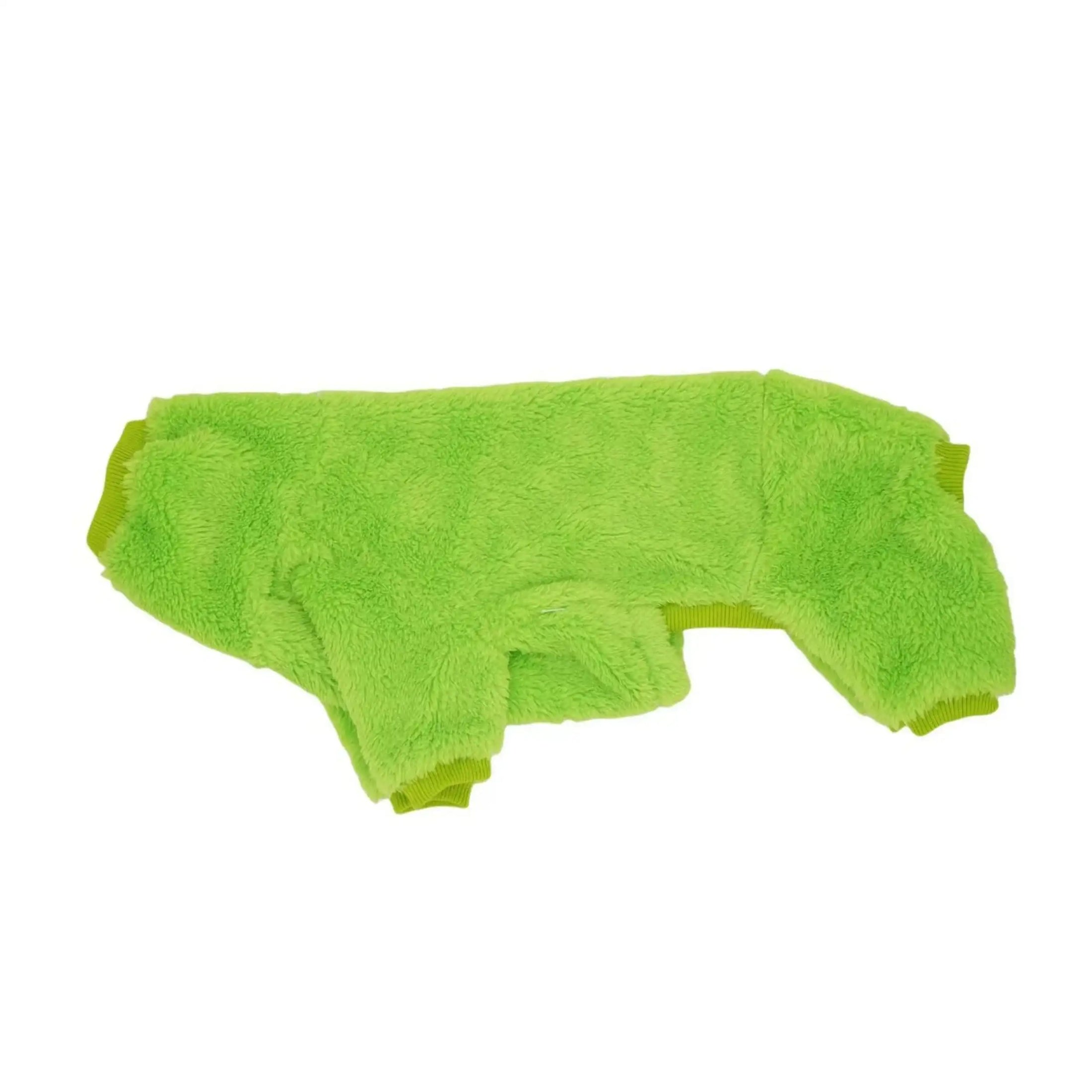Oscar et Plume pull polaire pour teckel vert pomme coupe ajustée en polaire douce pour petit chien